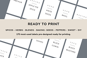 170 Spice Jar Labels Printable PDF, a Templates & Theme by OrganizationOasisRo (Thumbnail 4 of 10)