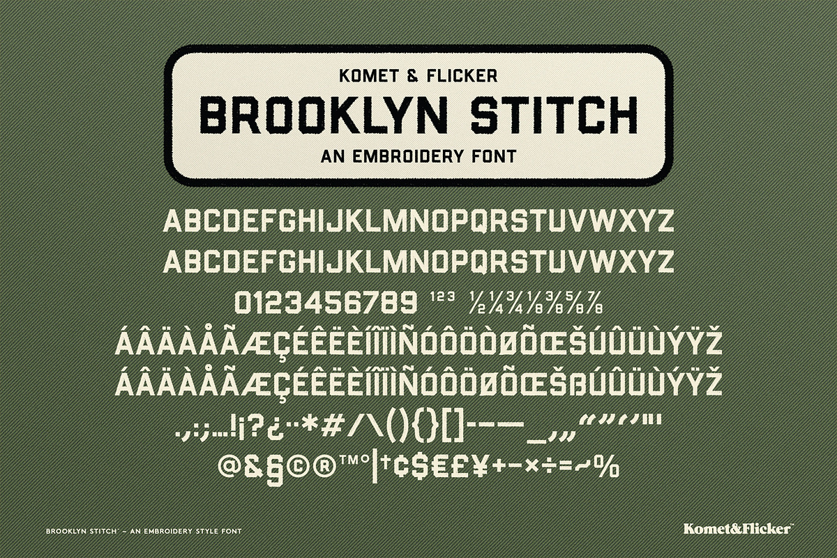 Brooklyn Stitch - An Embroidery Font, a Sans Serif Font by Komet & Flicker (Photo 15 of 15)