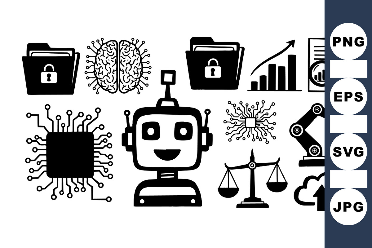 Smart Tech Icon Vector Set, an Illustration by designvectx (Photo 2 of 3)