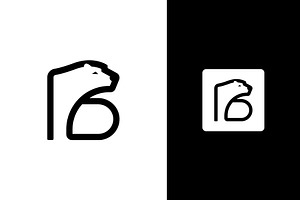 Letter B Bear modern minimal logo, a Branding & Logo Template by Your Choice Art