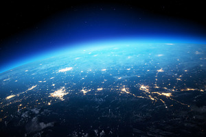 Space view of city lights