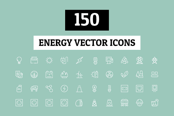 150 Energy Vector Icons preview 4