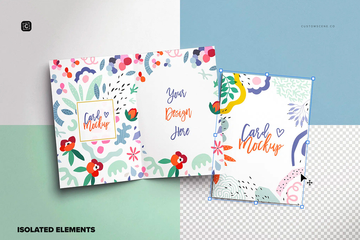 Folded Card 5x7in Cover and Inside, a Product Mockup by Custom Scene (Photo 4 of 8)