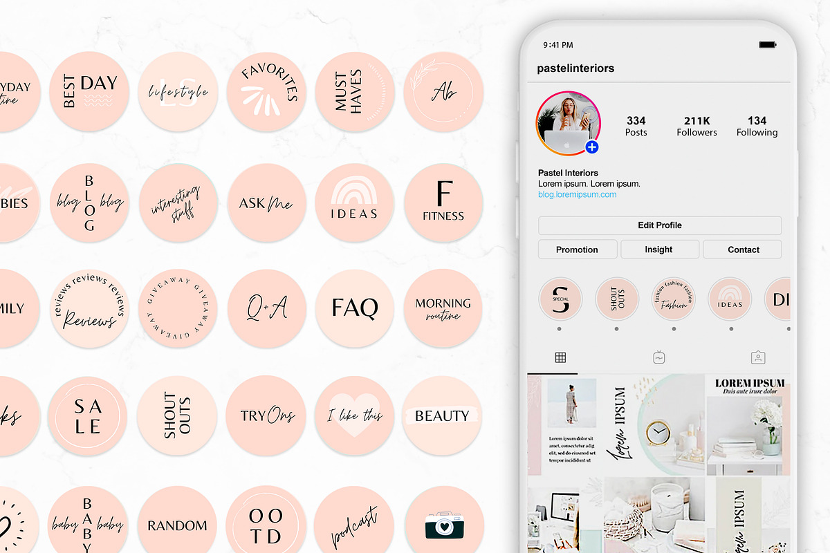 Pink Instagram Highlight covers, an Object Graphic by SwitzerShop (Photo 3 of 3)