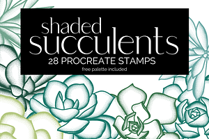 Shaded Succulent Procreate Stamps