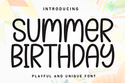 Summer Birthday | Script Font, a Script Font by Scratchones (Thumbnail 1 of 8)