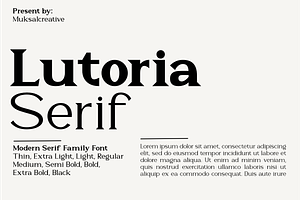Lutoria Serif, a Serif Font by Muksal Creative