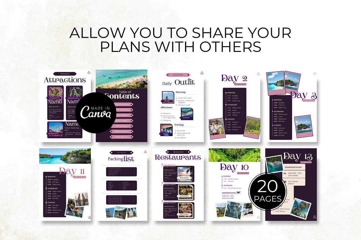 Bali Travel Itinerary Template, a Templates & Theme by Digital By Nikoleta (Photo 8 of 11)