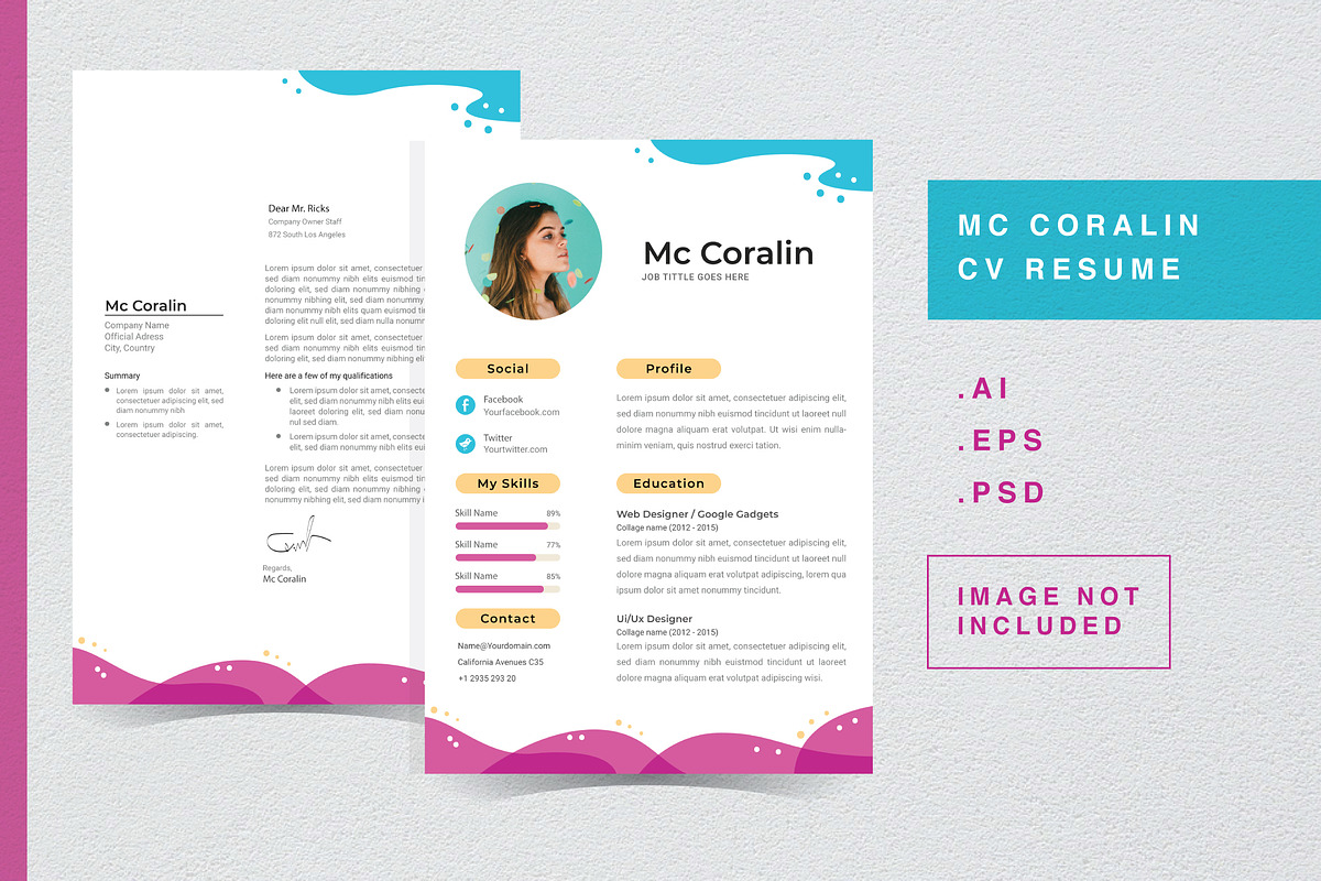 Mc Coralin - CV Resume Template, a Resume Template by QueenType