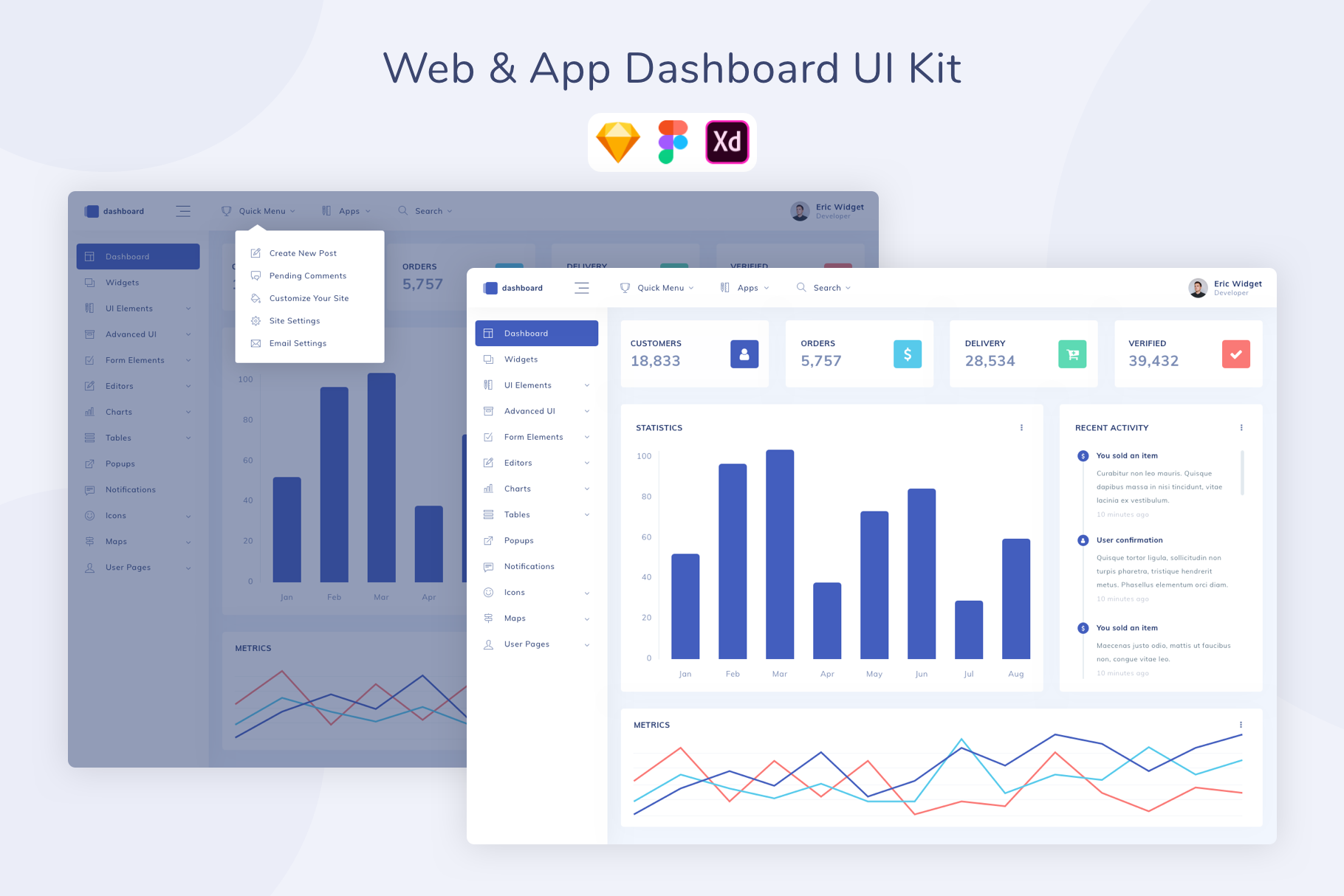Web & App Dashboard UI Kit, a Landing Page Template by Betush