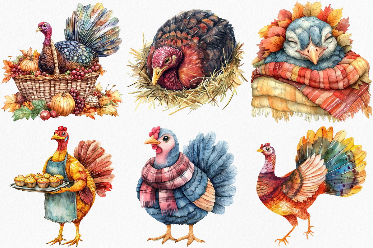Thanksgiving Turkey Clipart, an Illustration by Canvas Craft (Photo 2 of 8)