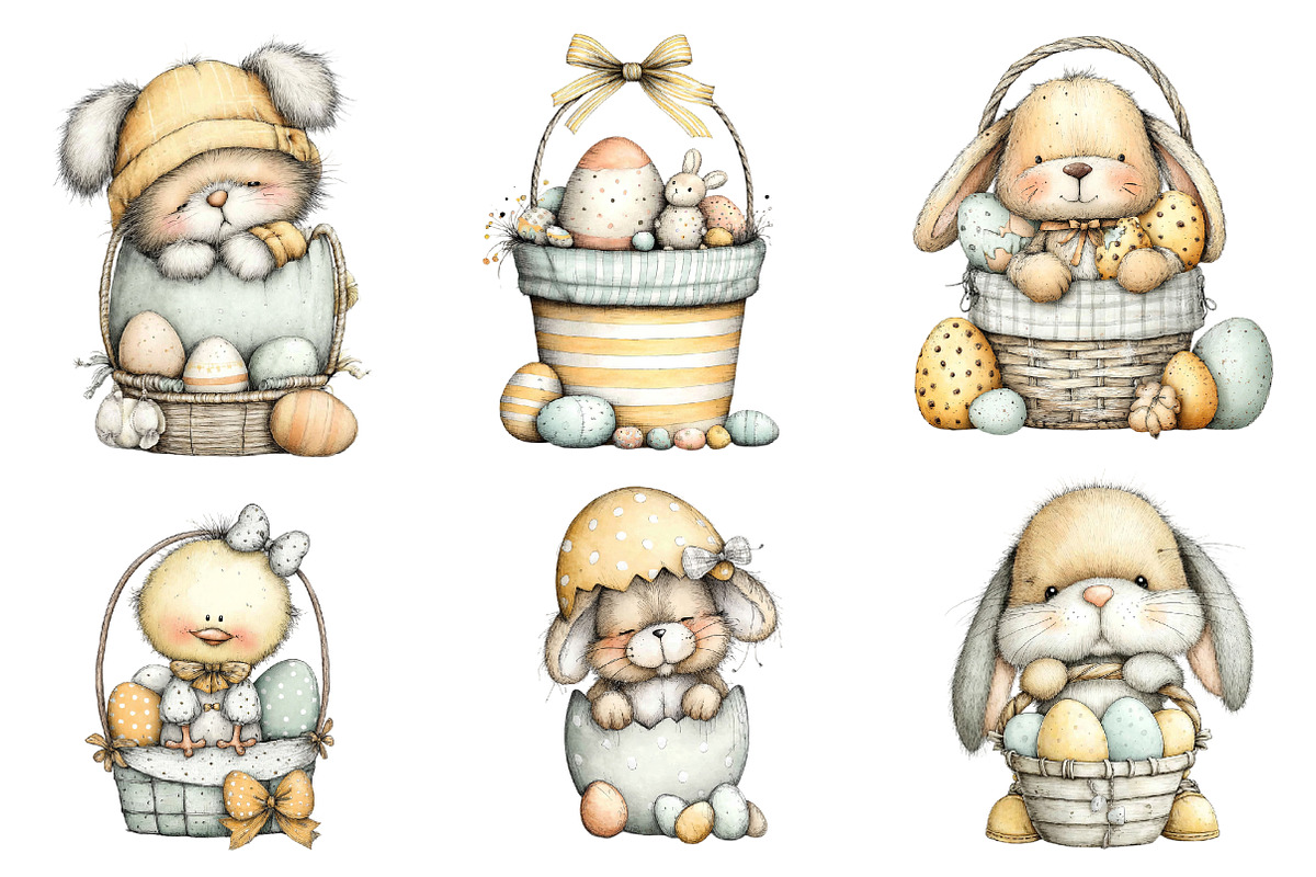 Easter Basket Clipart Set, a Graphic by CitraGraphics (Photo 2 of 5)