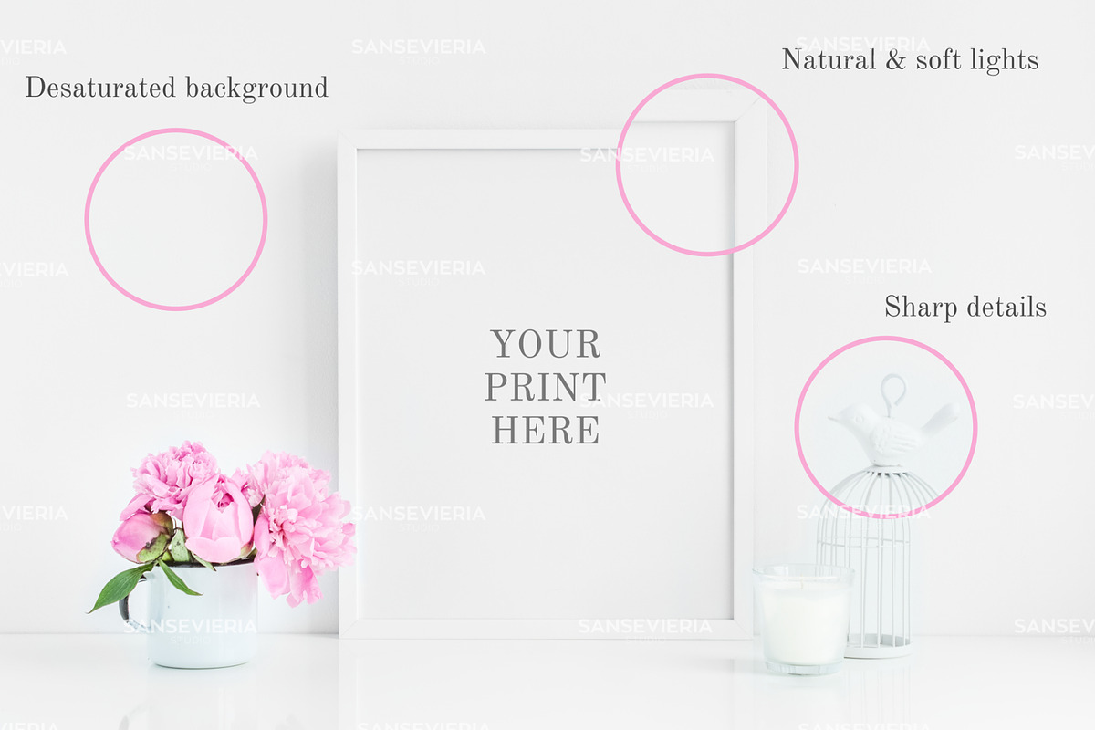 8x10 print mockup 16x20 4:5 peonies, a Print Template by Grace White (Photo 2 of 4)