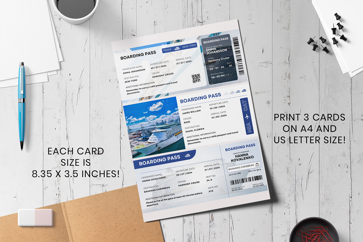 Cruise Canva Trip Ticket Template, a Card Template by Snapybiz (Photo 8 of 10)
