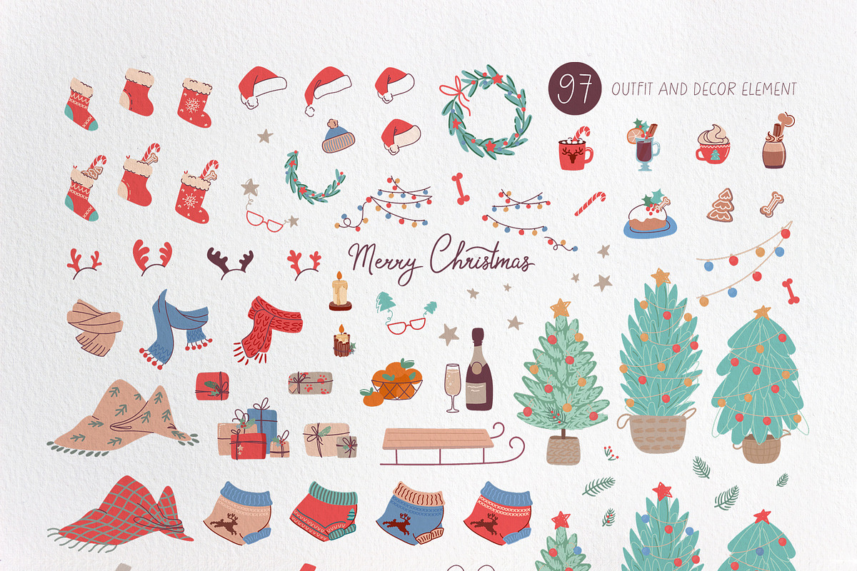 Christmas dogs. Designs generator, an Animal Illustration by Anna Summer (Photo 6 of 14)