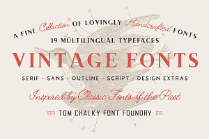 19 Vintage Fonts Bundle & Extras