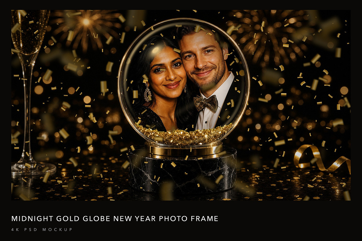 Gold Snow Globe Photo Effect, a Social Media Template by DesignerCandies (Photo 1 of 4)