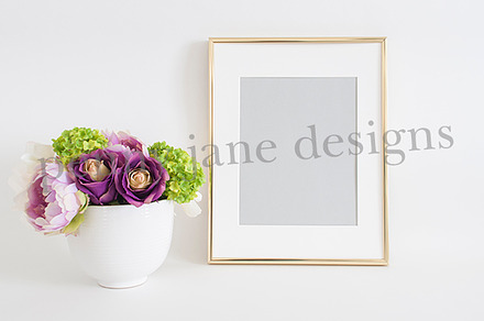 Gold Frame Styled Stock Mockup #F105