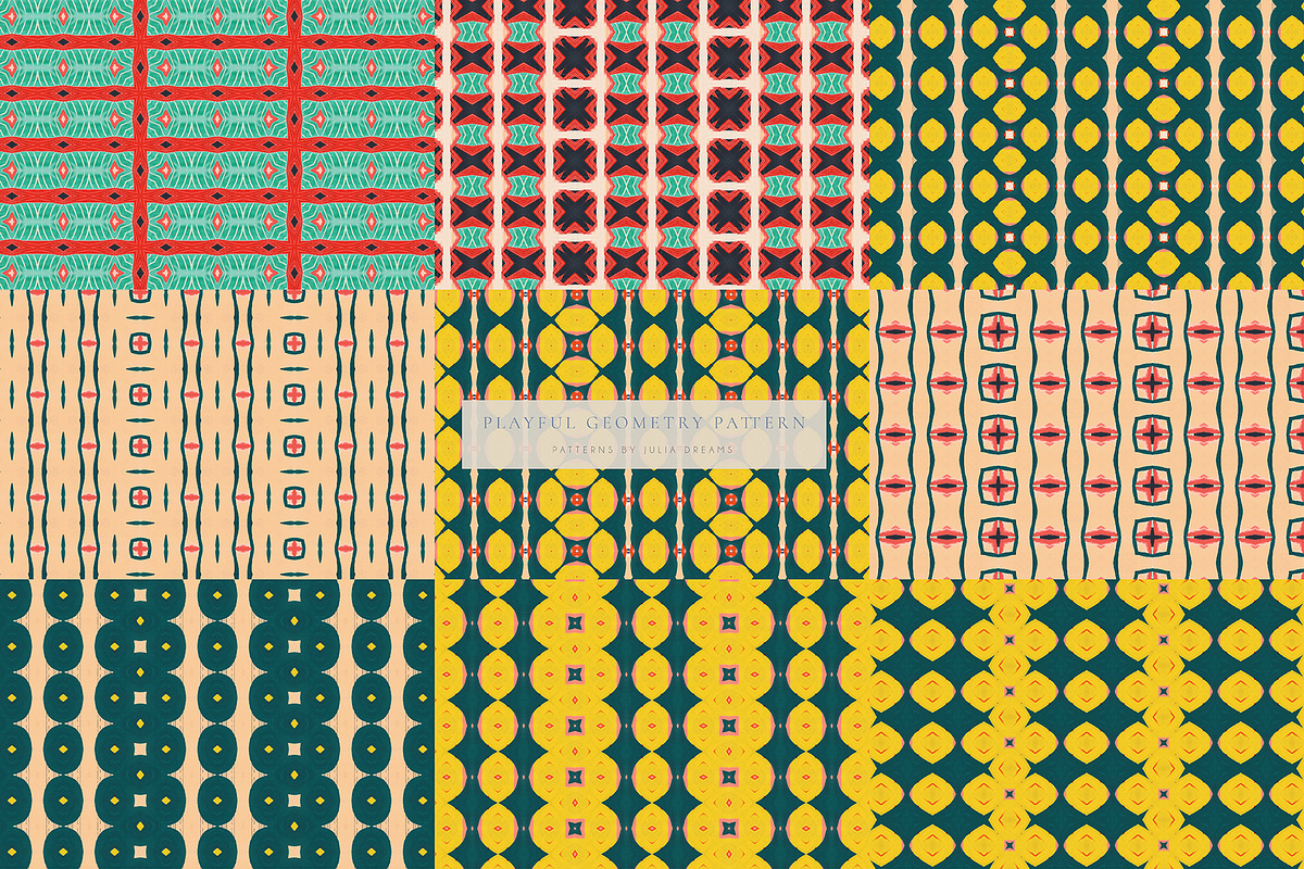 Playful Geometry Seamless Patterns, a Pattern Graphic by Julia Dreams (Photo 14 of 16)