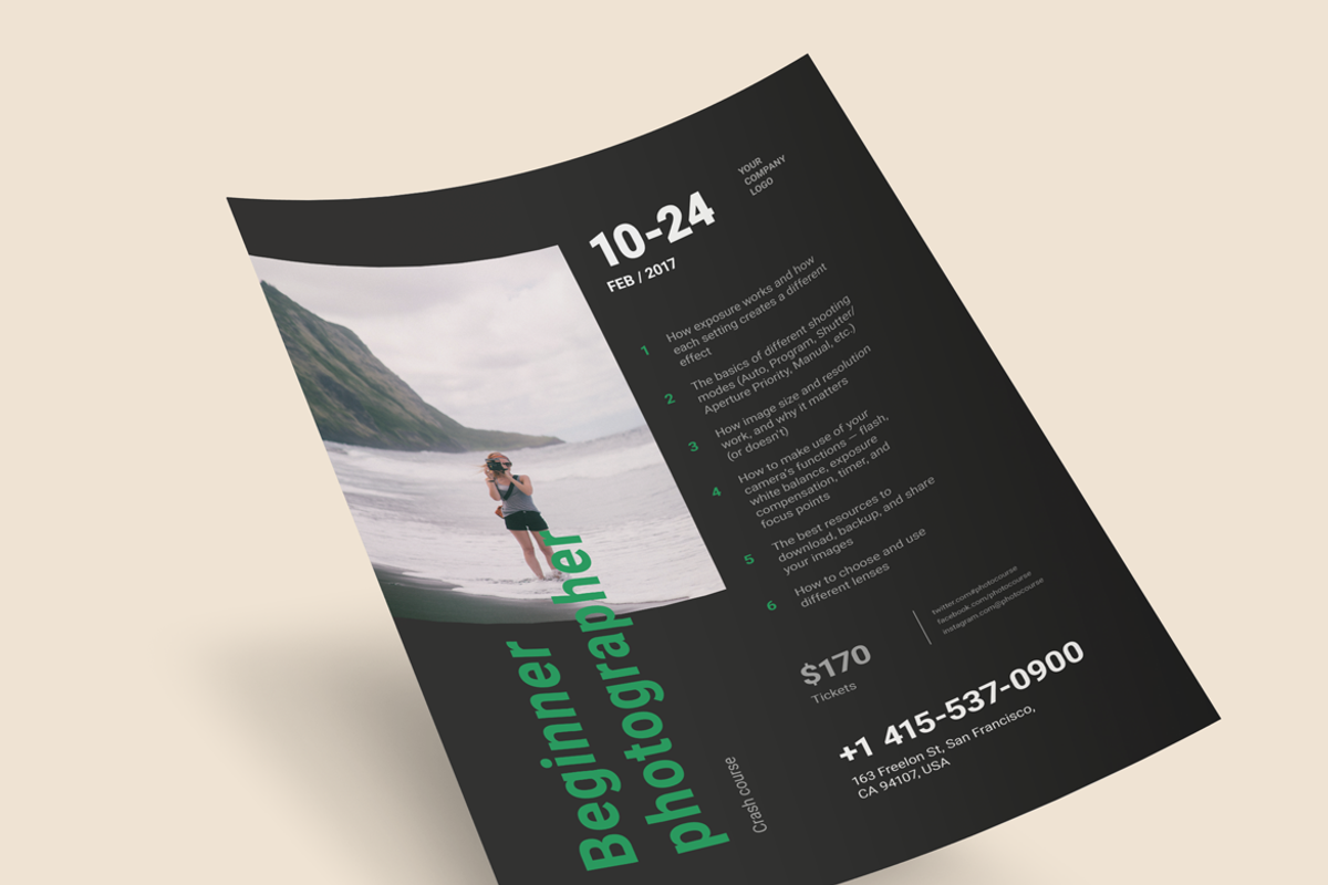 Beginner Photographer Event Poster, a Flyer Template by Danil Polshin (Photo 5 of 5)