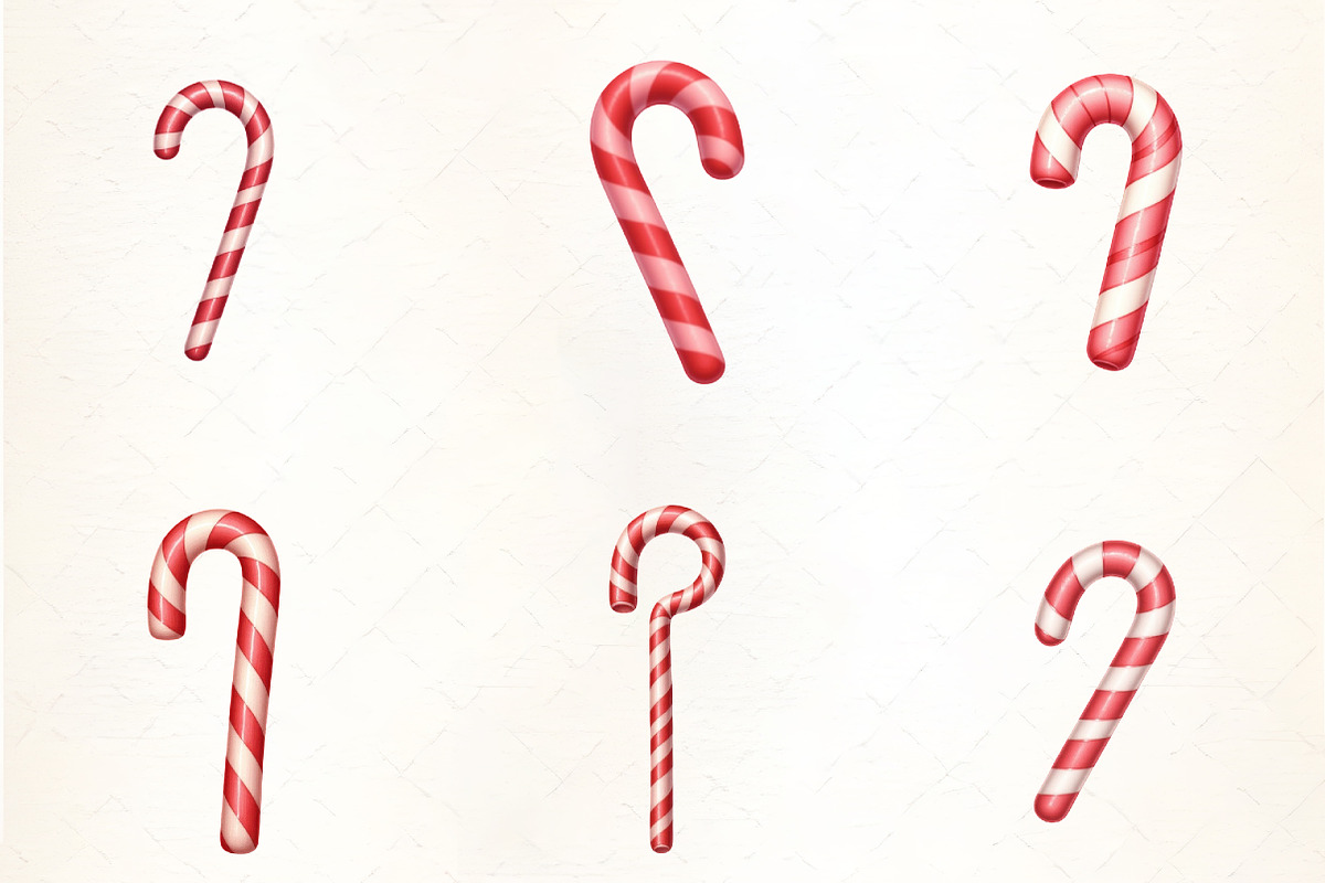 Festive Candy Cane Ornament Clipart, an Illustration by CrexoraLab (Photo 3 of 5)