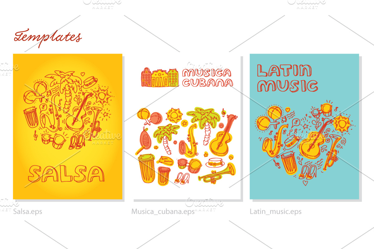 Salsa pattern and 3 templates, a Pattern Graphic by Olyzel (Photo 4 of 4)