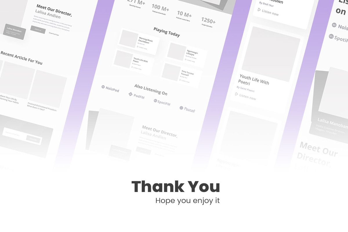 Radio Station Wireframe Website, a Wireframe Template by INSPR STD (Photo 6 of 6)