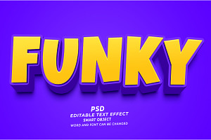 Funky PSD 3d Editable Text Effect