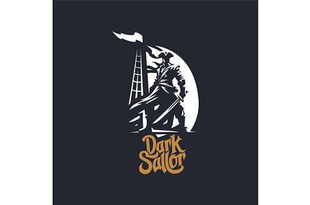 lustrate a emblem-style pirate ship