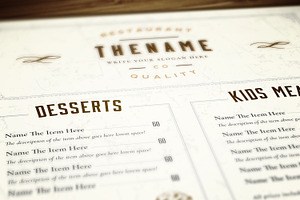 Classy Food Menu 6 Template