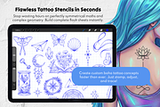 250 Floral Tattoo Procreate Stamps, a Brush Add-On by Selentaori Studio (Thumbnail 5 of 11)