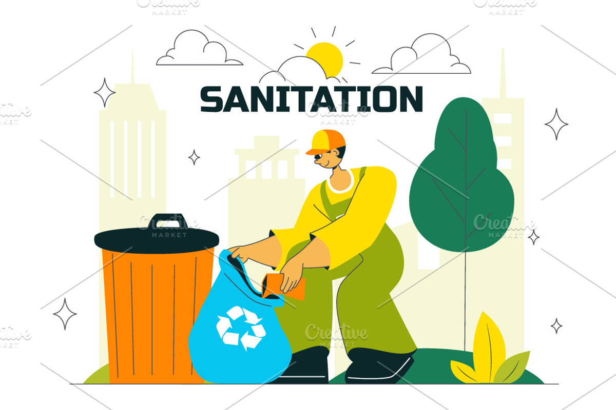10 Sanitation Vector Illustration, a Person Illustration by denayunebgt (Photo 4 of 4)