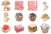 Woodland Picnic Clipart, an Illustration by CitraGraphics (Thumbnail 5 of 5)