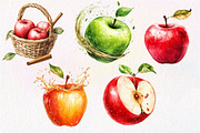 Falling Apples Watercolor Clipart, an Illustration by Dream Creation (Thumbnail 6 of 6)