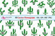 Cactus Monogram SVG, an Object Graphic by PolpoDesign (Thumbnail 1 of 5)
