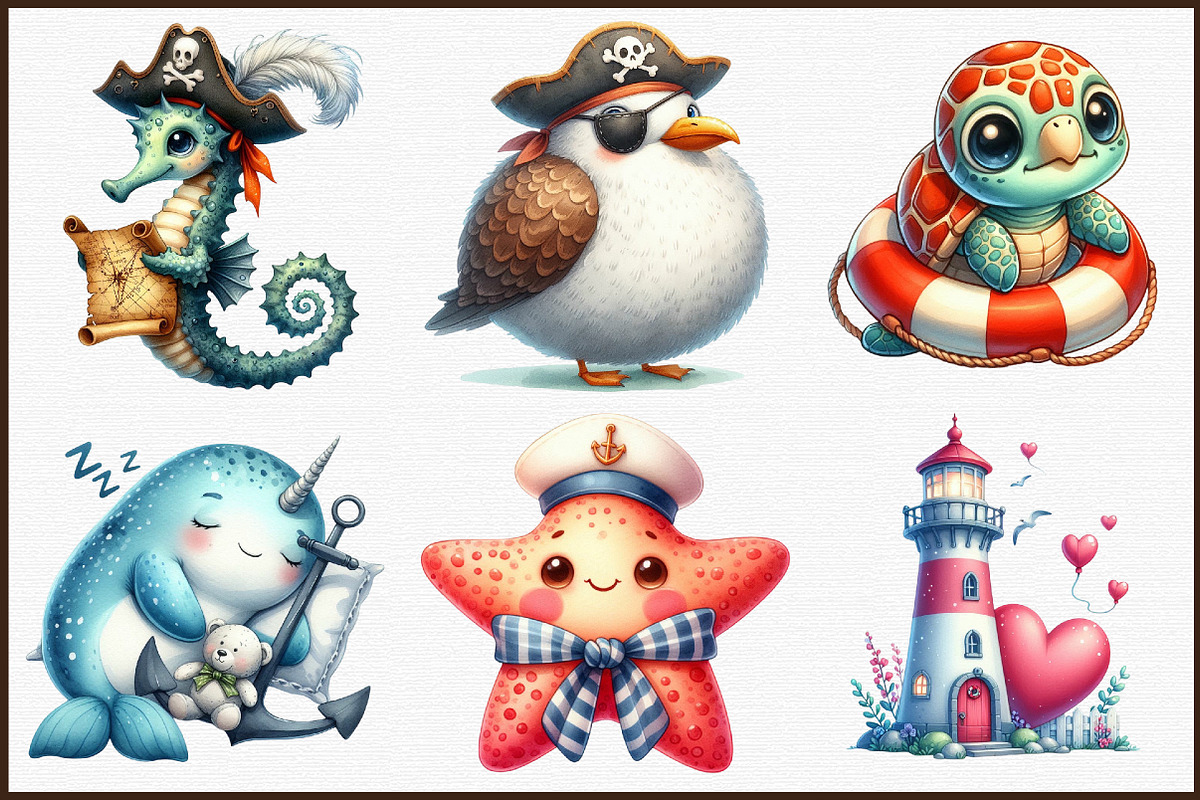 Adventure at Sea Nursery Clipart, an Illustration by Sublimation Artist (Photo 3 of 6)
