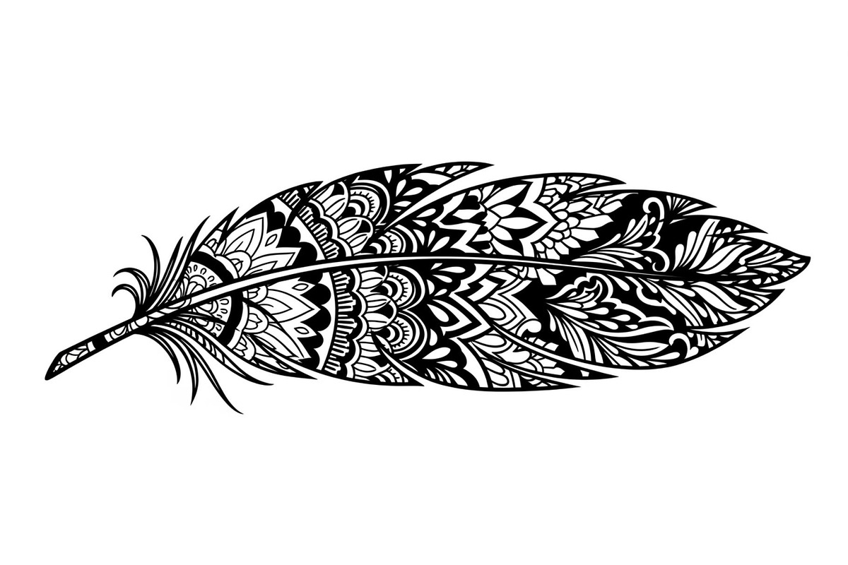 Ornamental Feather SVG Bundle, an Illustration by yasushie (Photo 24 of 31)