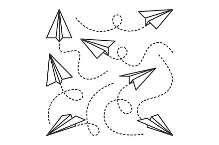 Various hand drawn paper planes, an Illustration by 32pixels
