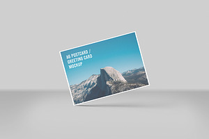 A6 Landscape Flyer, Postcard Mockup