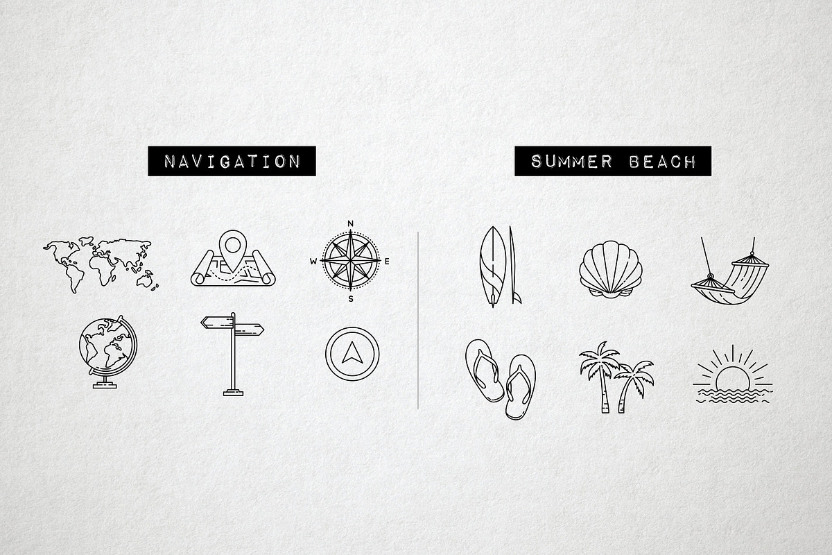 44 Travel Line Icons Pack, an Outline Icon by Hatch Design Workshop (Photo 5 of 10)