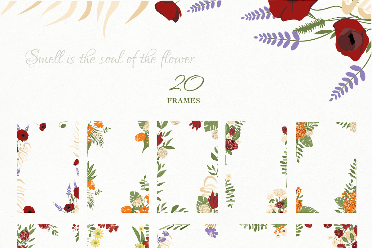 Poem of Flowers Design Set, a Decorative Illustration by WildStrawberry Magic (Photo 5 of 23)