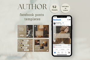 Facebook posts template for authors