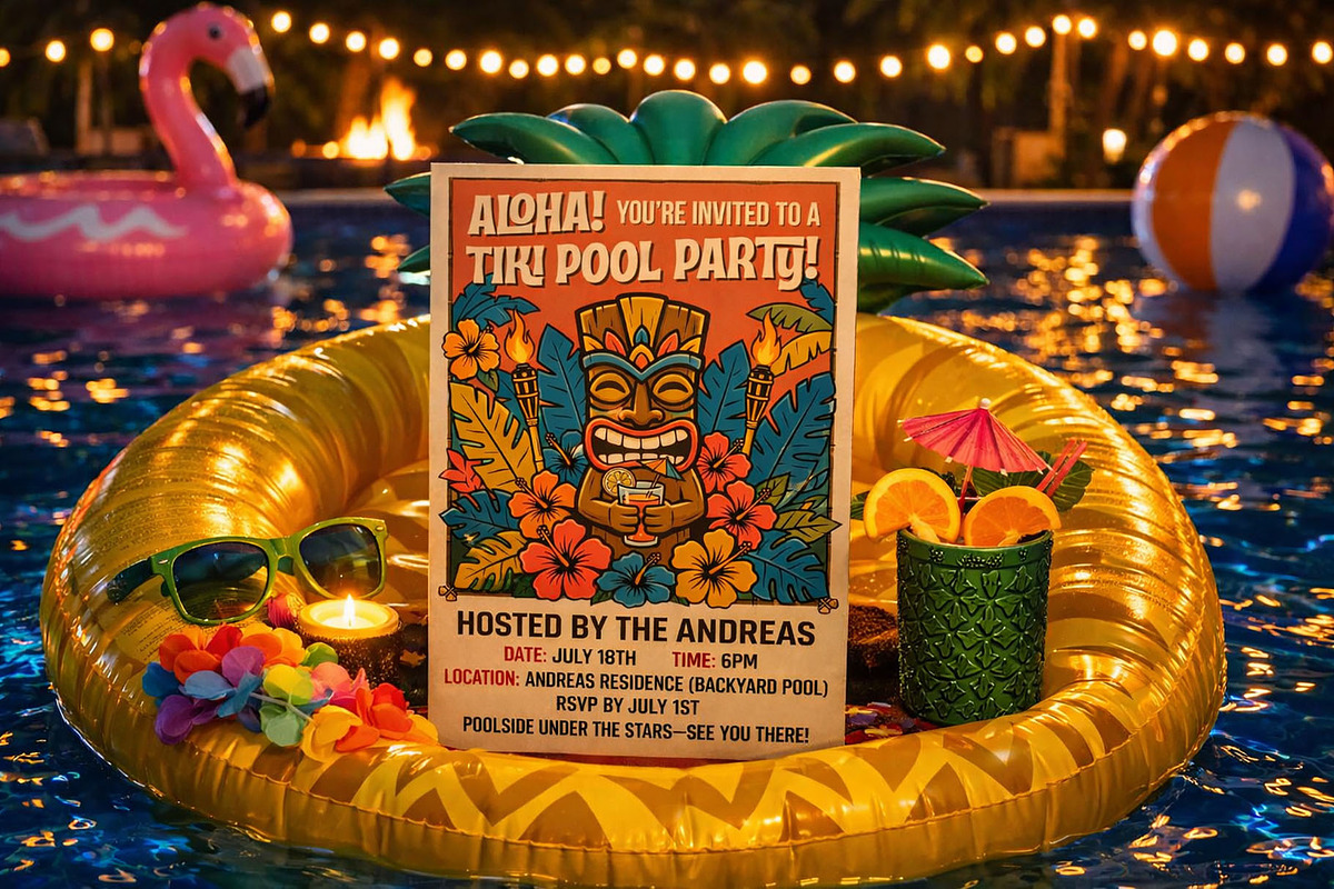Summer Pool Party Invitation, an Invitation Template by Cyrah's Collection (Photo 3 of 3)