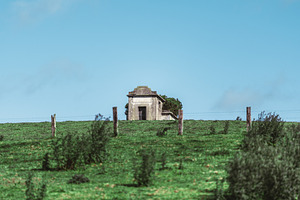 Lone stone hut on hill, an Architecture Photo by SkyNext