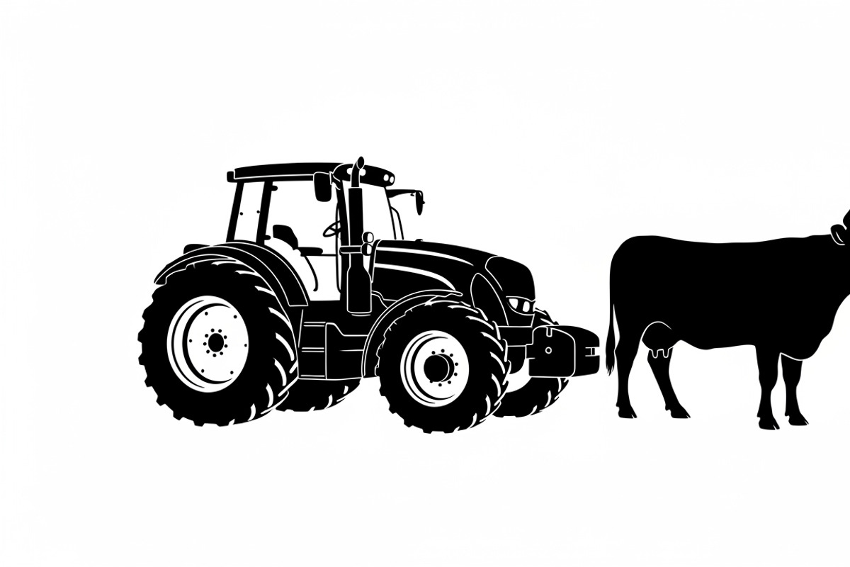 Rustic farm tractor and cow design, an Illustration by Amazin_art (Photo 28 of 30)