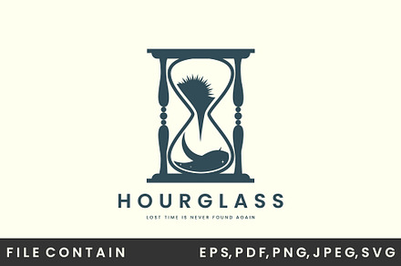 hourglass vintage logo vector