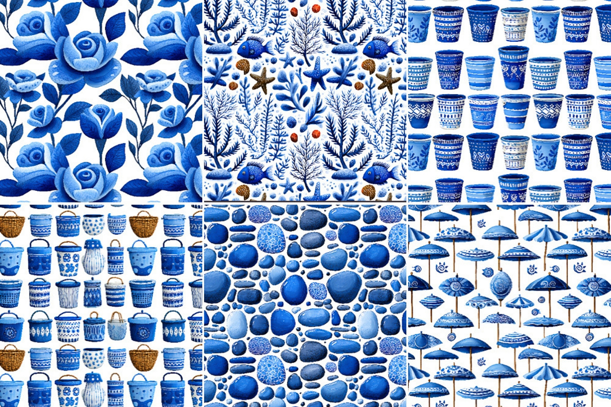 Sea Toile Clipart and Patterns, a Decorative Illustration by Nicole Branger Art (Photo 13 of 28)
