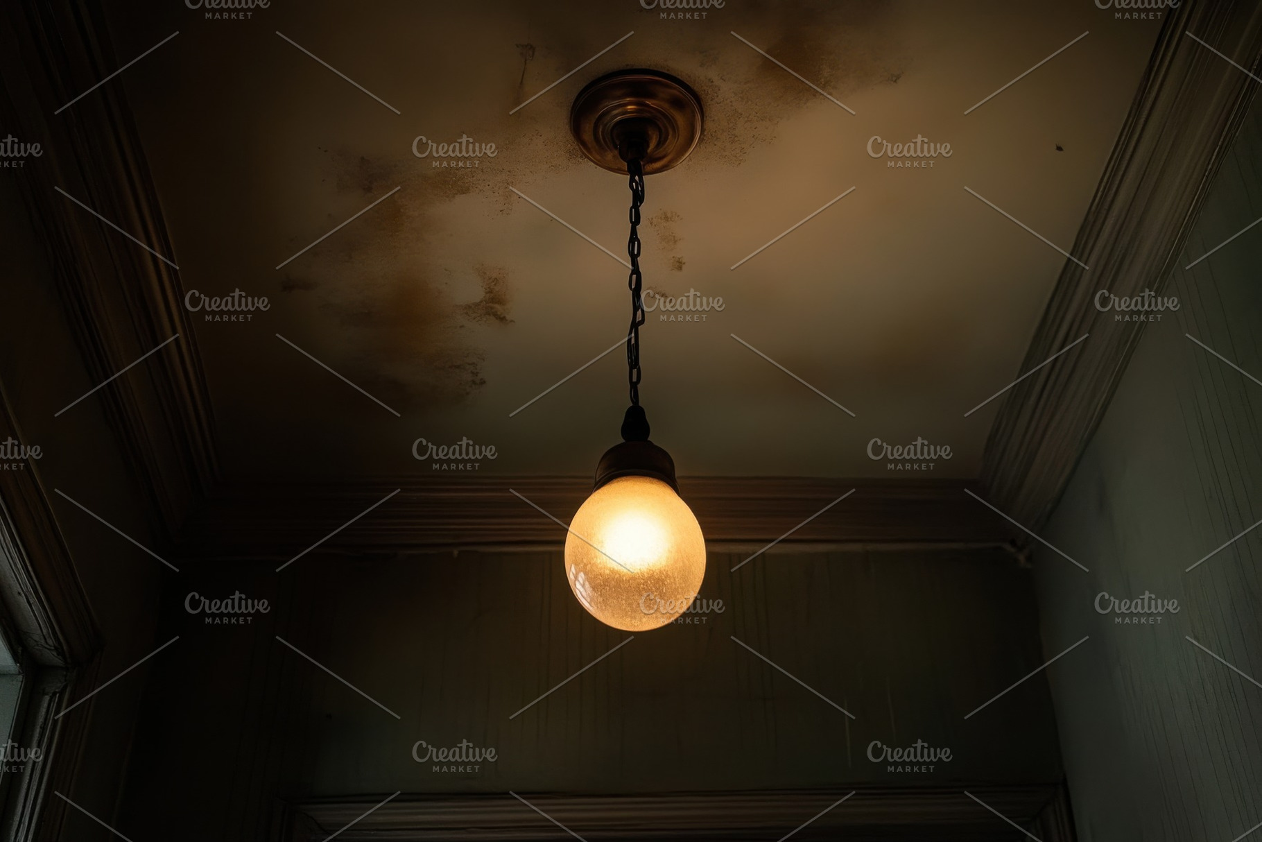 Flickering light bulb reveals rustic, a Photo by Iftikhar Alam