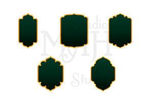 Green And Gold Islamic Frame Vector