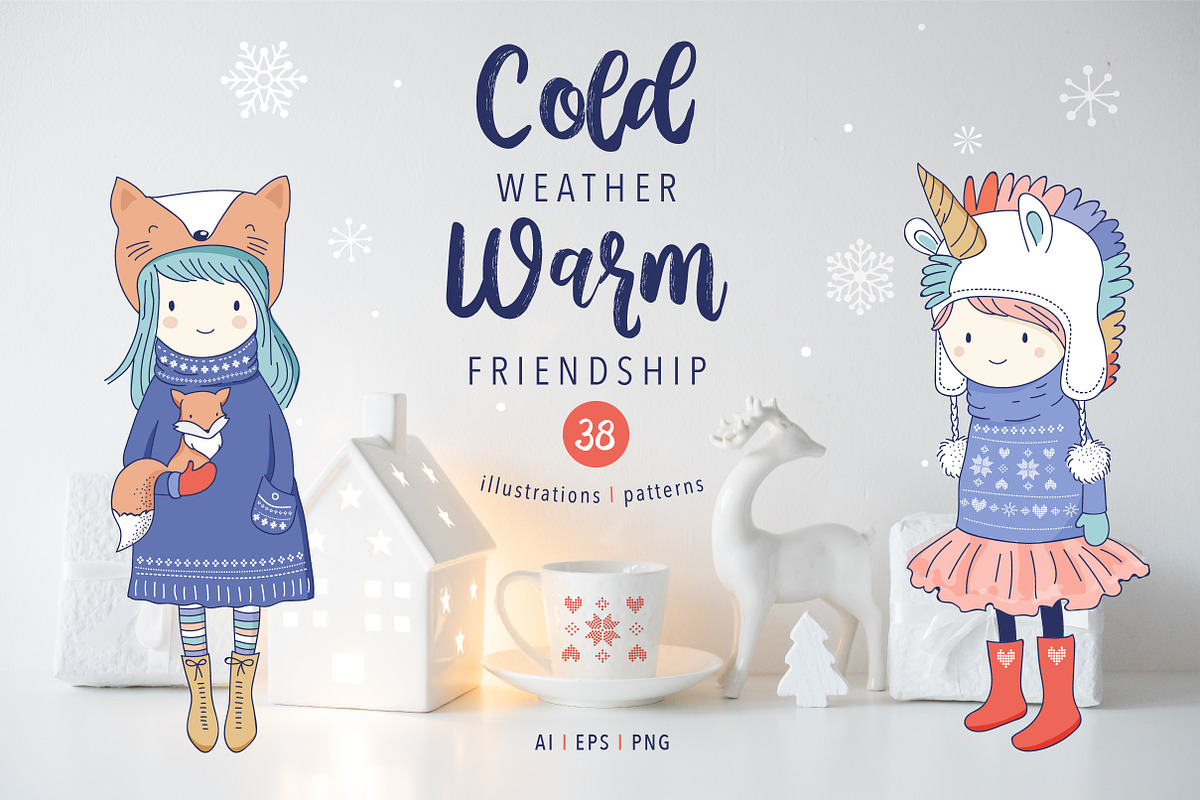 Cold weather, Warm friendship, a Seasonal Illustration by Marish (Photo 1 of 9)